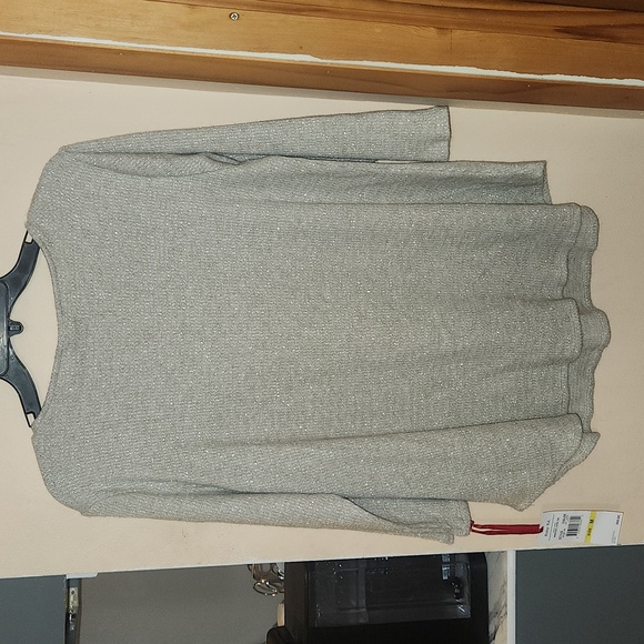 Ruby Rd Womens Size Medium Winter Luxe Cream/ivory Latte Metallic Top - Tunic - Picture 5 of 5